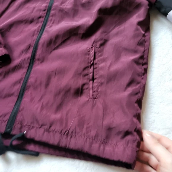 Full Tilt track jacket zip front maroon white black stripe size S - Picture 3 of 9